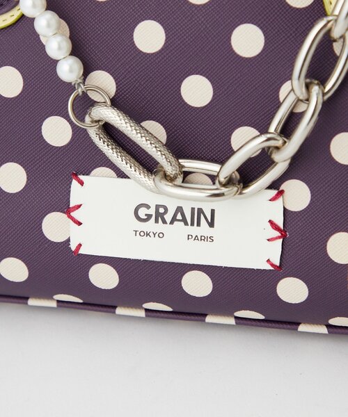 GRAIN(グレイン)の「【GRAIN/グレイン】(ドット柄/カウ柄)チャーム付きトートバッグ(ショルダーバッグ・レディース・ブラック/パープル/イエロー/ホワイト/キャメル/ブラウン・FREE)」の15枚目の写真