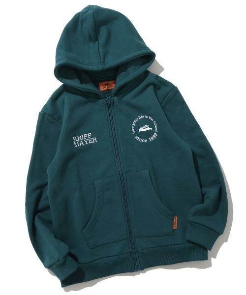 KRIFF MAYER Kid's Collection（クリフメイヤーキッズコレクション）の「裏毛ジップアップパーカー（パーカー・キッズ・グリーン/チャコール/ネイビー/グレー・150/140/130/120/170/160）」の3枚目の写真
