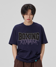 [ファイトクラブボクシング]コットンルーズフィット半袖Tシャツ_スペースネイビー