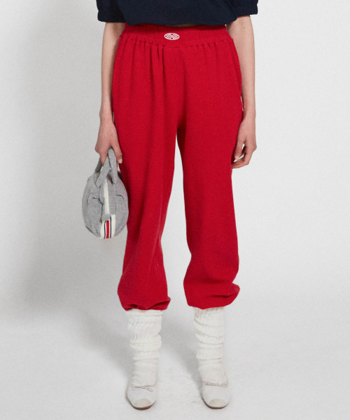 MENASOO（ミナス）の「Track Logo Waffle Jogger Pants_Red（スウェットパンツ・レディース・レッド・F）」の2枚目の写真