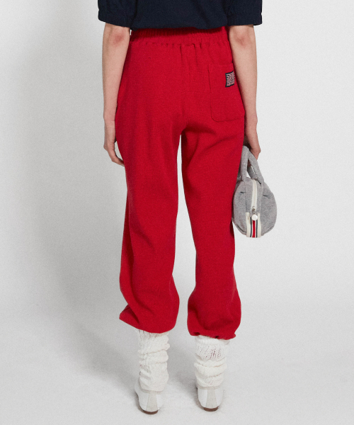 MENASOO（ミナス）の「Track Logo Waffle Jogger Pants_Red（スウェットパンツ・レディース・レッド・F）」の4枚目の写真
