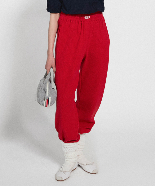 MENASOO（ミナス）の「Track Logo Waffle Jogger Pants_Red（スウェットパンツ・レディース・レッド・F）」の6枚目の写真