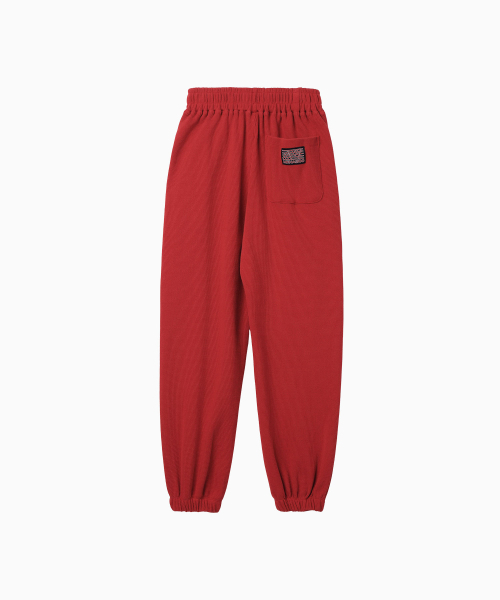 MENASOO（ミナス）の「Track Logo Waffle Jogger Pants_Red（スウェットパンツ・レディース・レッド・F）」の9枚目の写真