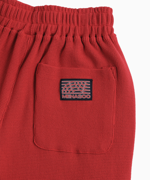 MENASOO（ミナス）の「Track Logo Waffle Jogger Pants_Red（スウェットパンツ・レディース・レッド・F）」の13枚目の写真