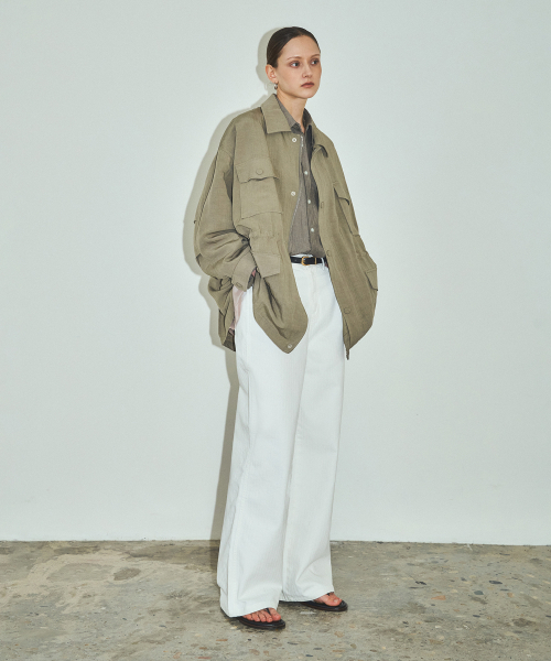 CITTA(シータ)の「ストライプワイドパンツ_CTD415(ホワイト)(その他パンツ・レディース・ホワイト・MEDIUM/LARGE)」の1枚目の写真