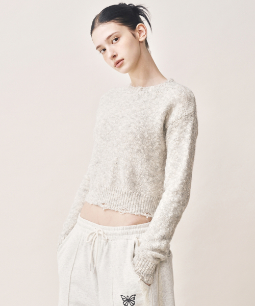NICK&NICOLE(ニックアンドニコール)の「NICOLE BOKASHI DAMAGE KNIT_GRAY(ニット/セーター・レディース・その他・FREE)」の2枚目の写真