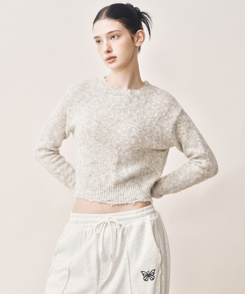 NICK&NICOLE(ニックアンドニコール)の「NICOLE BOKASHI DAMAGE KNIT_GRAY(ニット/セーター・レディース・その他・FREE)」の3枚目の写真