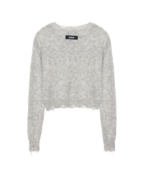 NICK&NICOLE(ニックアンドニコール)の「NICOLE BOKASHI DAMAGE KNIT_GRAY(ニット/セーター・レディース・その他・FREE)」の5枚目の写真