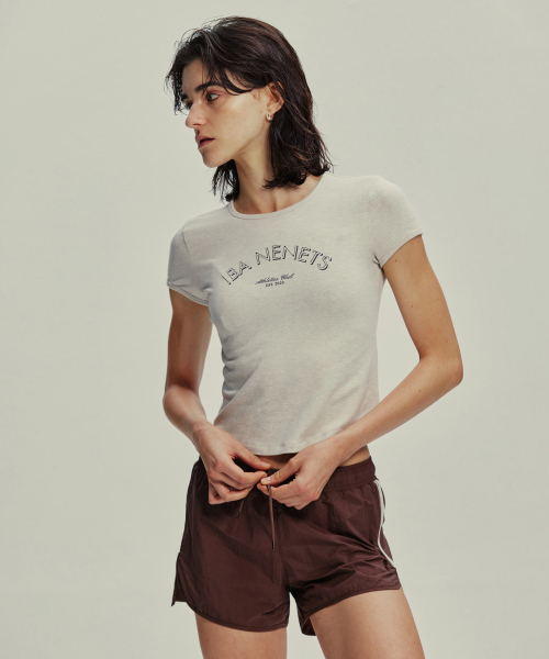 IBA NENETS(イバネネツ)の「ストレッチグラフィックTシャツ-アイボリーメランジ(Tシャツ/カットソー・レディース・その他・SMALL)」の7枚目の写真