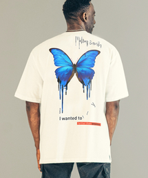 メルティングバタフライ オーバーサイズ Tシャツ ホワイト