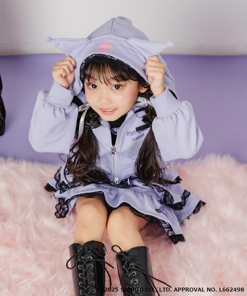 ANAP kids（アナップキッズ）の「ANAPKIDS ×【 マイメロディ クロミ 】耳付きフーディー フリル スウェット パーカー（パーカー・キッズ・ライトピンク/ラベンダー・110/120/130）」の10枚目の写真