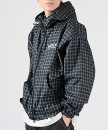 LUXSTYLE（ラグスタイル）の「チェック柄フード付きブルゾン（マウンテンパーカー）」