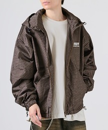 LUXSTYLE（ラグスタイル）の「チェック柄フード付きブルゾン（マウンテンパーカー）」