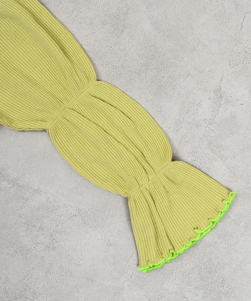 MARKEY'S（マーキーズ）の「スモッキングスリーブワッフルカットソー（Tシャツ/カットソー・キッズ・グレー/オフホワイト/イエロー・100/150/140/110/90/80/130/120）」の6枚目の写真