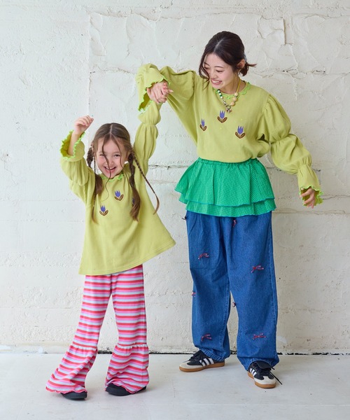 MARKEY'S（マーキーズ）の「スモッキングスリーブワッフルカットソー（Tシャツ/カットソー・キッズ・グレー/オフホワイト/イエロー・100/150/140/110/90/80/130/120）」の16枚目の写真