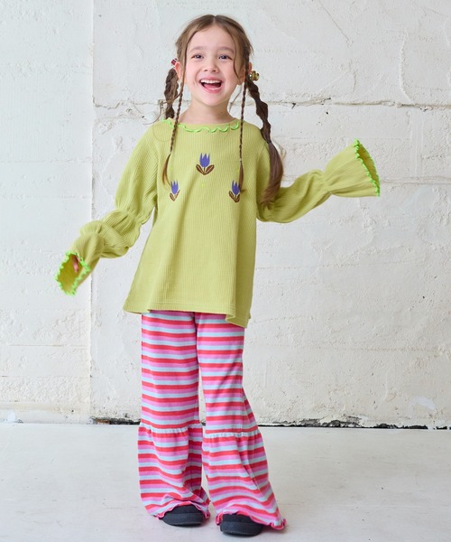 MARKEY'S（マーキーズ）の「スモッキングスリーブワッフルカットソー（Tシャツ/カットソー・キッズ・グレー/オフホワイト/イエロー・100/150/140/110/90/80/130/120）」の13枚目の写真