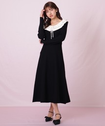 JILL by JILL STUART | ◇フリル襟バイカラーニットワンピース(ワンピース)