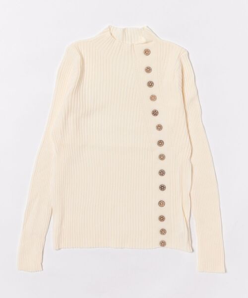 STYLEBLOCK(スタイルブロック)の「ボタンデザインハイネックニット(ニット/セーター・レディース・ブラック/ブルー/ベージュ系その他/ブラウン/ピンク/イエロー/ホワイト・FREE)」の4枚目の写真