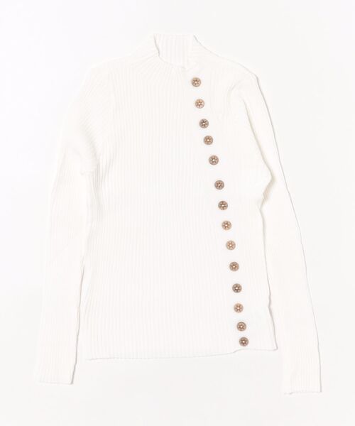 STYLEBLOCK(スタイルブロック)の「ボタンデザインハイネックニット(ニット/セーター・レディース・ブラック/ブルー/ベージュ系その他/ブラウン/ピンク/イエロー/ホワイト・FREE)」の9枚目の写真