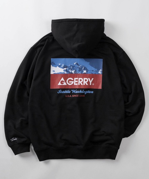 GERRY(ジェリー)の「【70】【GERRY/ジェリー】ワンポイントロゴ 裏毛 バックプリント プルパーカー(パーカー・メンズ・ブラック/アッシュグレー/ネイビー/ホワイト・M/L/XL)」の2枚目の写真