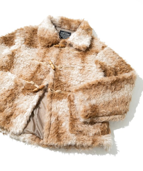 CUBE SUGAR（キューブシュガー）の「CUBE SUGAR/キューブシュガー　カーリーファー トグル釦 JK（その他アウター・レディース・チャコールグレー/ブラウン・FREE）」の6枚目の写真