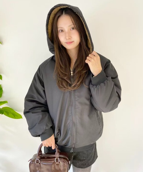 リバーシブルボアジャケット（その他アウター）｜Vipoa（ヴィポア）の