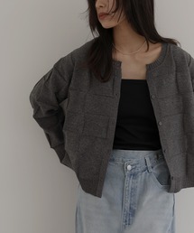 hellam（へラム）の「パネル切り替えニットカーディガン（カーディガン/ボレロ）」