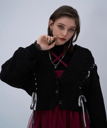 HARE | モールレースアップカーディガン(HARE)(カーディガン/ボレロ)