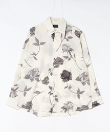 MMMM/ ローズプリント総柄シャツ/レギュラーカラー