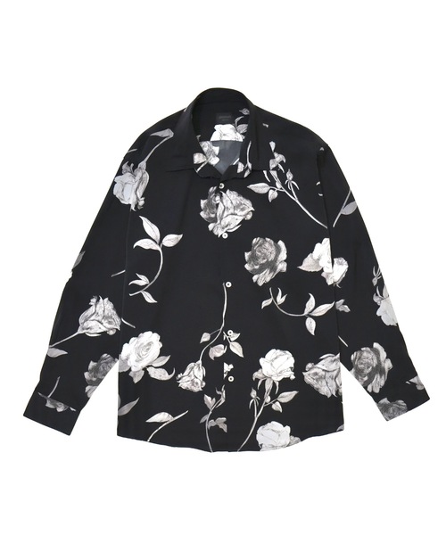 MMMM（エムエムエムエム）の「MMMM/ ローズプリント総柄シャツ/レギュラーカラー（シャツ/ブラウス・メンズ・ブラック/ホワイト・LARGE/MEDIUM）」の8枚目の写真