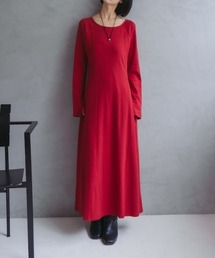 Uneck Rib Long Dress/ユーネックリブロングドレス