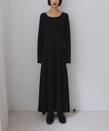 sahara | Uneck Rib Long Dress/ユーネックリブロングドレス(ワンピース)