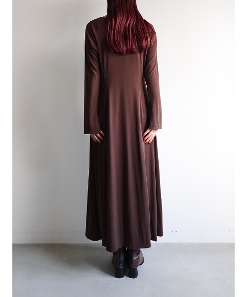 sahara（サハラ）の「Uneck Rib Long Dress/ユーネックリブロングドレス（ワンピース・レディース・ブラック/アイボリー/レッド/ブラウン・FREE）」の12枚目の写真