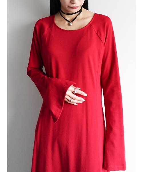 sahara（サハラ）の「Uneck Rib Long Dress/ユーネックリブロングドレス（ワンピース・レディース・ブラック/アイボリー/レッド/ブラウン・FREE）」の21枚目の写真