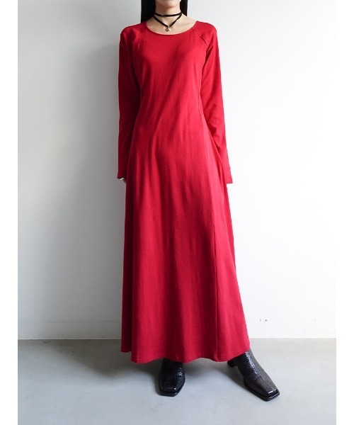 sahara（サハラ）の「Uneck Rib Long Dress/ユーネックリブロングドレス（ワンピース・レディース・ブラック/アイボリー/レッド/ブラウン・FREE）」の22枚目の写真