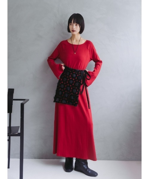 sahara（サハラ）の「Uneck Rib Long Dress/ユーネックリブロングドレス（ワンピース・レディース・ブラック/アイボリー/レッド/ブラウン・FREE）」の15枚目の写真