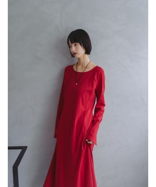 sahara（サハラ）の「Uneck Rib Long Dress/ユーネックリブロングドレス（ワンピース・レディース・ブラック/アイボリー/レッド/ブラウン・FREE）」の18枚目の写真