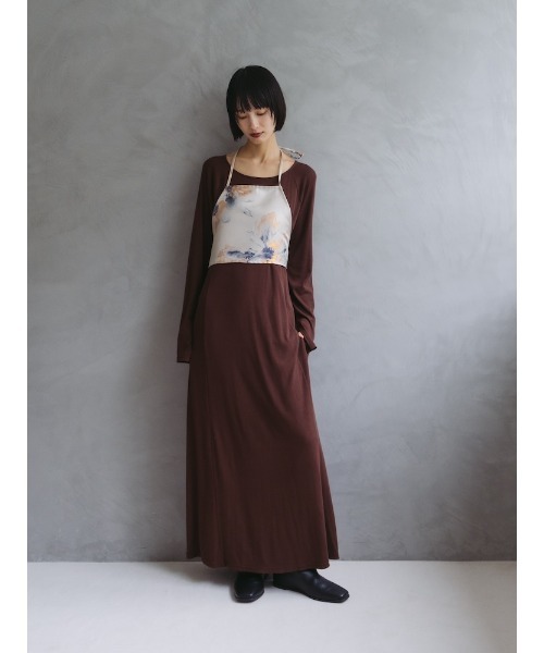 sahara（サハラ）の「Uneck Rib Long Dress/ユーネックリブロングドレス（ワンピース・レディース・ブラック/アイボリー/レッド/ブラウン・FREE）」の10枚目の写真