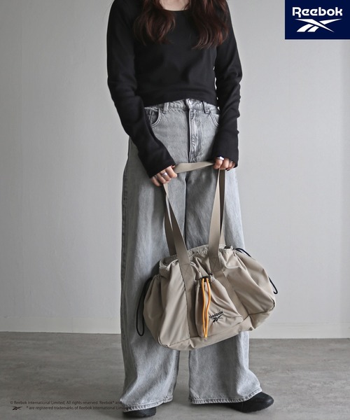COURO(コウロ)の「【Reebok/リーボック】 ドローストリング2WAYナイロンショルダーBAG(ショルダーバッグ・レディース・ベージュ/チャコール/ブラック・FREE)」の11枚目の写真