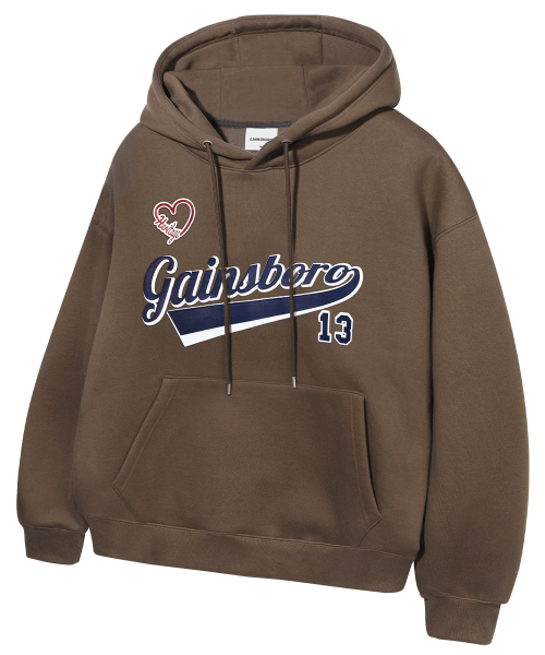 GAINSBORO(ゲインズボロ)の「LOVEチームロゴフードパーカー_ブラウン(パーカー・レディース・ブラウン・S/M/L/XL)」の1枚目の写真
