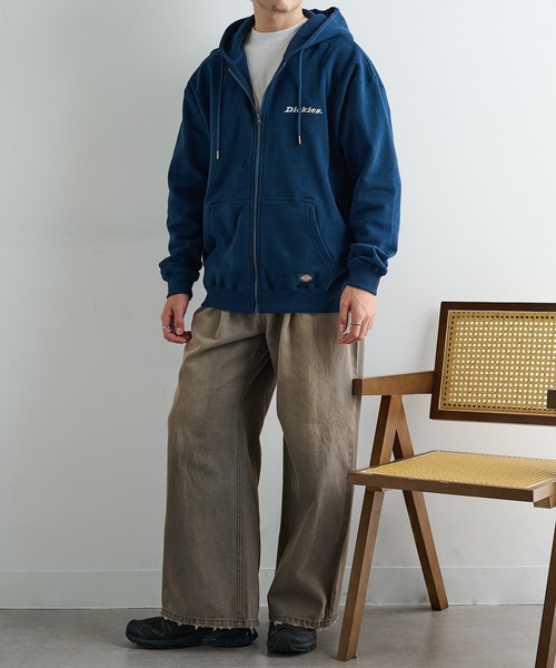 Dickies(ディッキーズ)の「【Dickies】裏起毛 フルZIPパーカー 4422-5704(パーカー・メンズ・ホワイト/ブルー/ブラック・XL/L/M)」の4枚目の写真