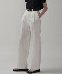 サマー ピンタック ワイドパンツ-ホワイト