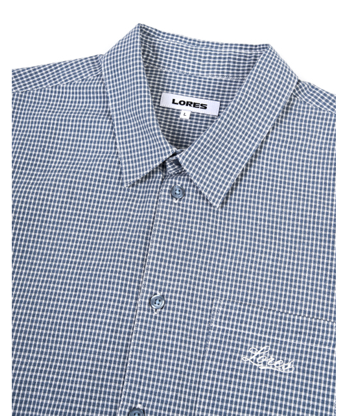 LORES（ロアス）の「Mini Plaid S/S Shirt - Blue（シャツ/ブラウス・レディース・その他・M/L/XL）」の3枚目の写真