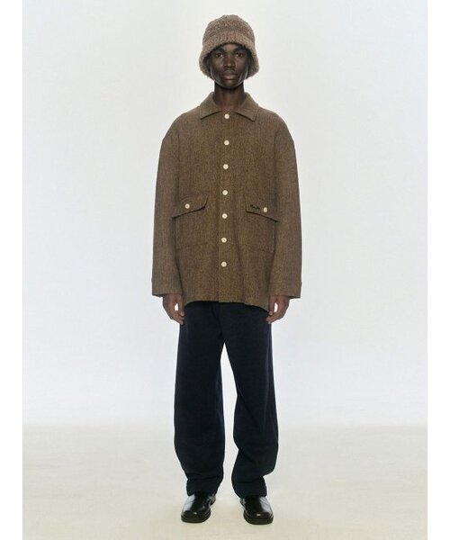 FROM ARLES(フロムアルル)の「セリファヘリンボーンウールシャツジャケット / ブラウン(その他アウター・メンズ・ブラウン・ONE SIZE)」の2枚目の写真