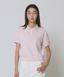 ピケクロップTシャツ_ピンク