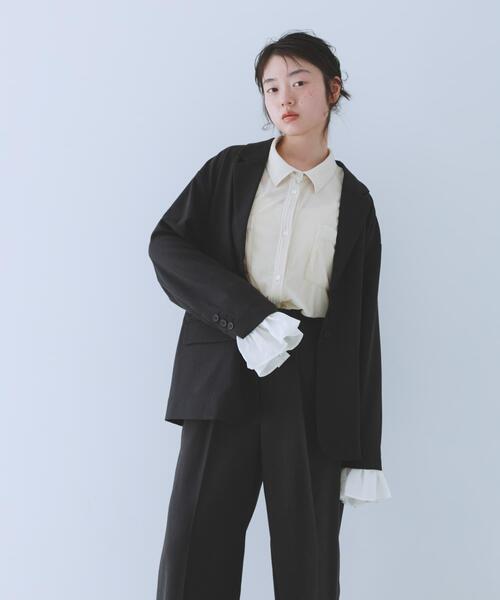 フリルスリーブテーラードジャケット（その他アウター）｜KBF