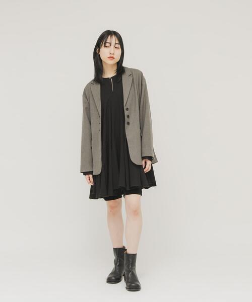 KBF（ケイビーエフ）の「フリルスリーブテーラードジャケット（その他アウター・レディース・チャコールグレー/グレー系その他・ONE）」の7枚目の写真