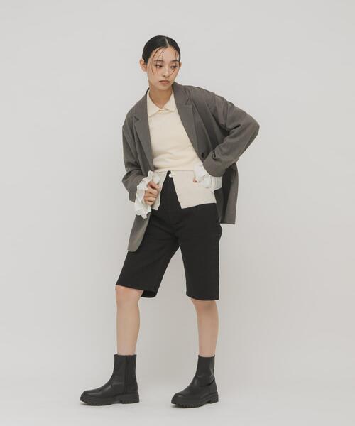 KBF（ケイビーエフ）の「フリルスリーブテーラードジャケット（その他アウター・レディース・チャコールグレー/グレー系その他・ONE）」の8枚目の写真