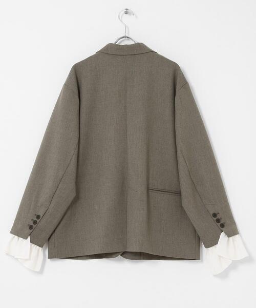 KBF（ケイビーエフ）の「フリルスリーブテーラードジャケット（その他アウター・レディース・チャコールグレー/グレー系その他・ONE）」の16枚目の写真