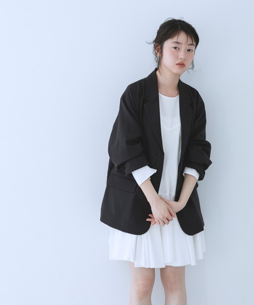 KBF(ケイビーエフ)の「フリルスリーブテーラードジャケット(その他アウター・レディース・チャコールグレー/グレー系その他・ONE)」の20枚目の写真